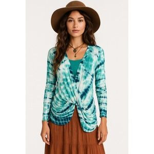 Young Fabulous & Broke Tie Dye Splendor Asymmetrical Draped‎ Top Size S